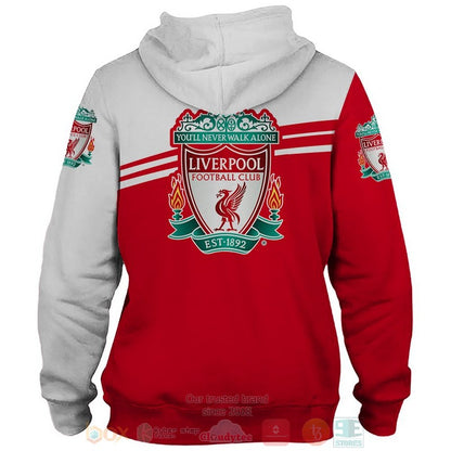 Liverpool FC Rot Weiß Reißverschluss-Hoodie V3