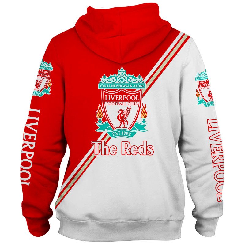 Liverpool FC Rot Weiß Reißverschluss-Hoodie V4