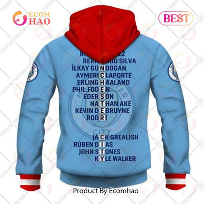 Manchester City 3-Peat Champions Jersey Reißverschluss-Hoodie