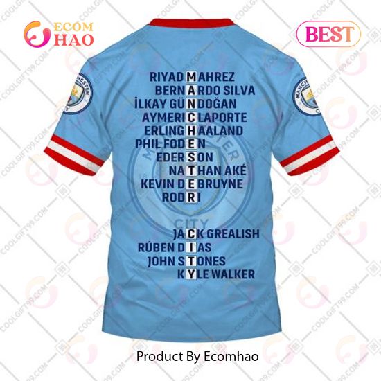 Manchester City 3-Peat Champions Jersey T-Shirt