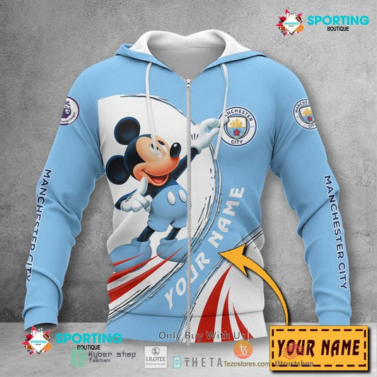 Manchester City Individueller Name Mickey Reißverschluss-Hoodie