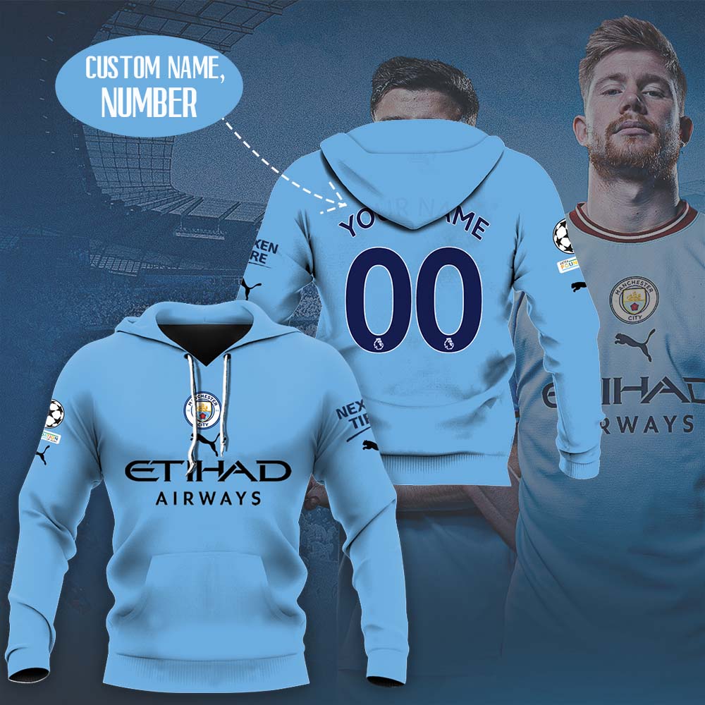 Manchester City Individueller Name Nummer Heim Jersey Kapuzenpullover
