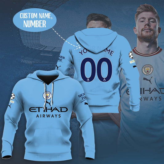 Manchester City Individueller Name Nummer Heim Jersey Kapuzenpullover
