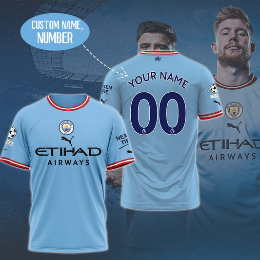 Manchester City Individueller Name Nummer Heim Jersey T-Shirt