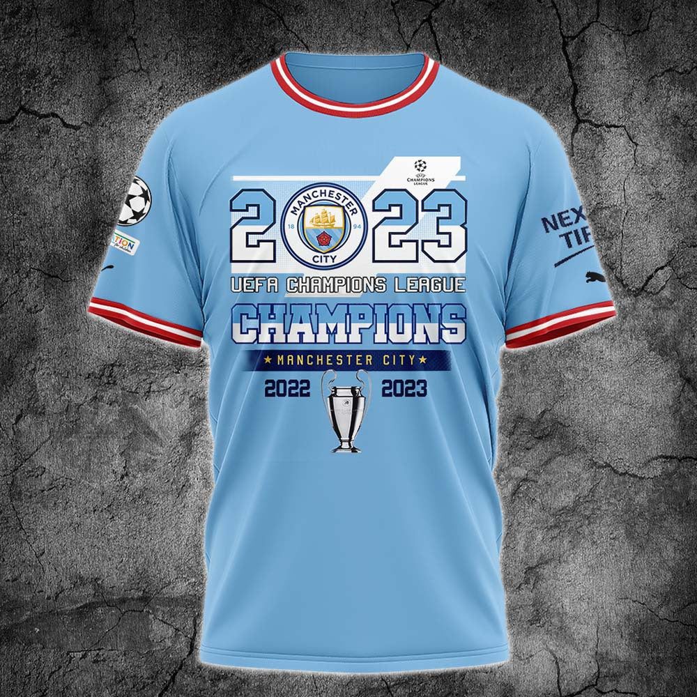 Manchester City Individueller Name Nummer UEFA Champions 2022-2023 T-Shirt