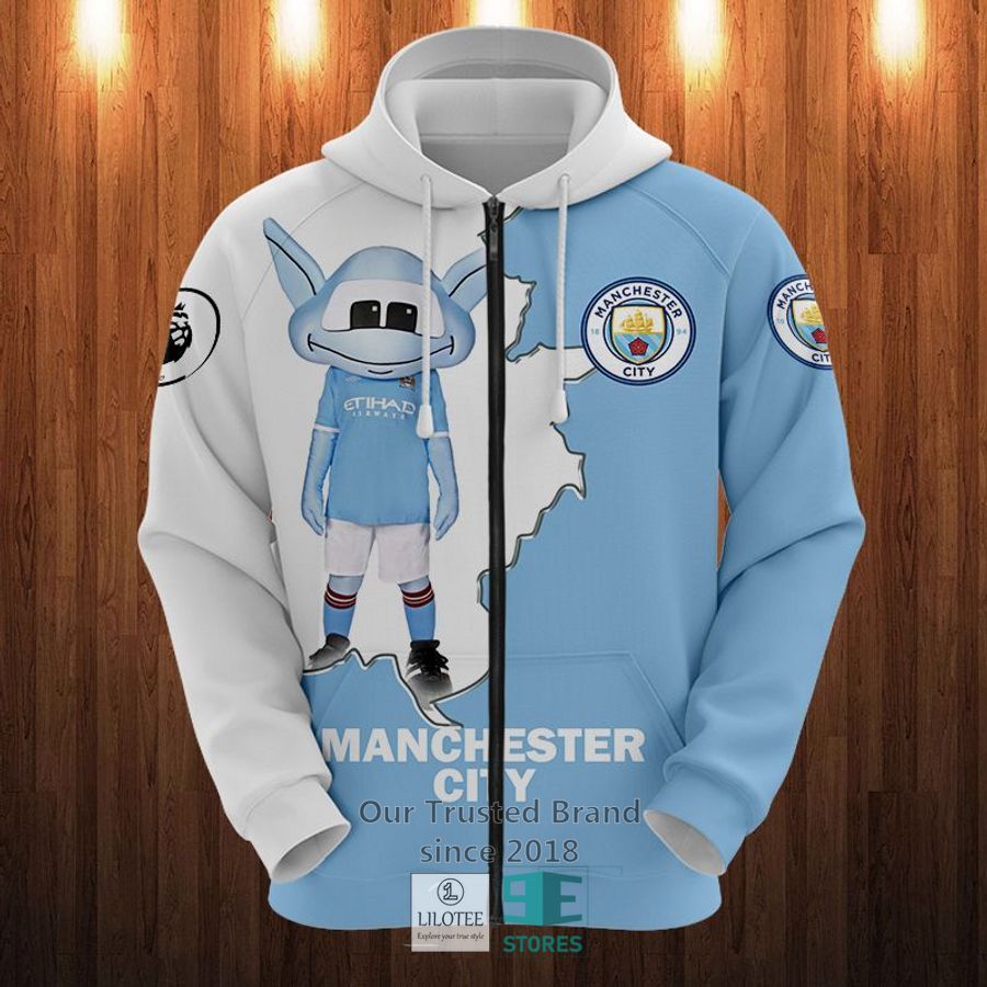 Manchester City Weiß Blau Moonchester Reißverschluss-Hoodie