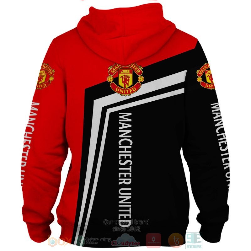 Manchester United Rot Schwarz Reißverschluss-Hoodie V5