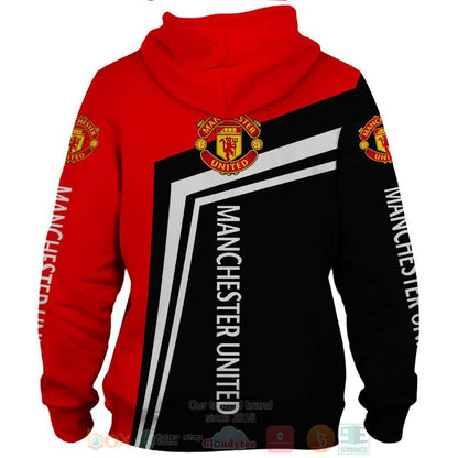Manchester United Rot Schwarz Reißverschluss-Hoodie V5