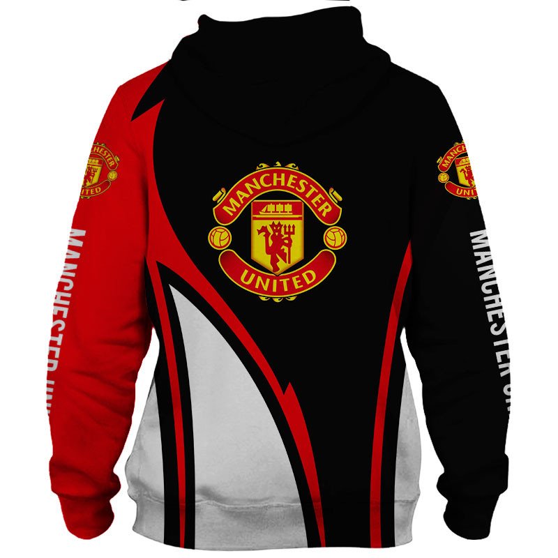 Manchester United Rot Schwarz Reißverschluss-Hoodie V6