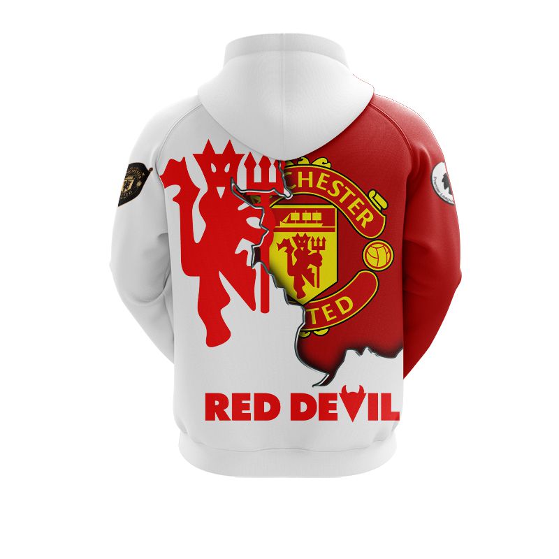 Manchester United Rot Teufel Reißverschluss-Hoodie