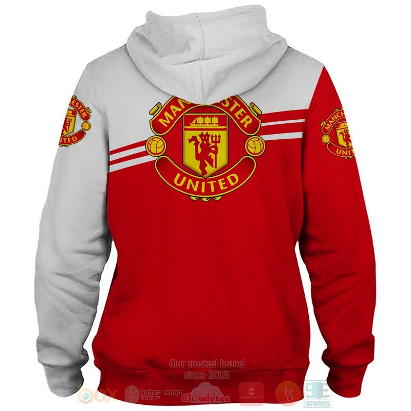 Manchester United Rot Weiß Reißverschluss-Hoodie V8