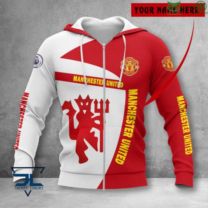 Manchester United Rot Weiß Maskottchen Reißverschluss-Hoodie V3