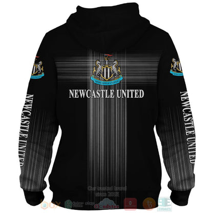 Newcastle United FC Individueller Name Schwarz Reißverschluss-Hoodie
