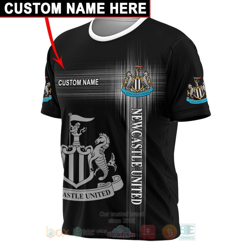 Newcastle United FC Individueller Name Schwarz T-Shirt