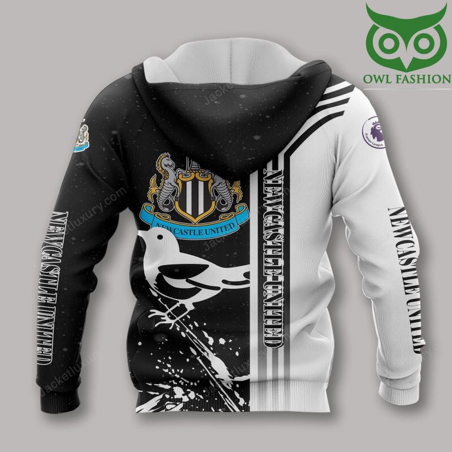 Newcastle United FC Schwarz Weiß Die Elstern Reißverschluss-Hoodie