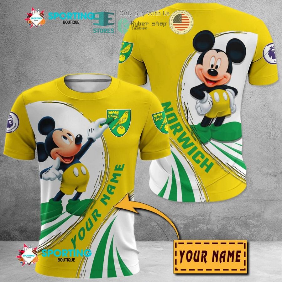Norwich City FC Individueller Name Mickey T-Shirt