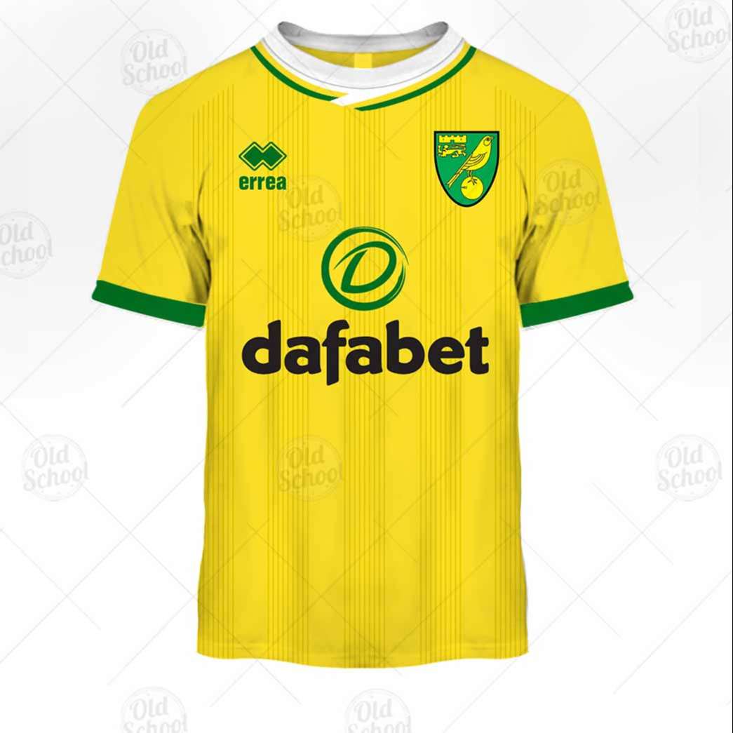 Norwich City FC Individueller Name Nummer Gelb T-Shirt