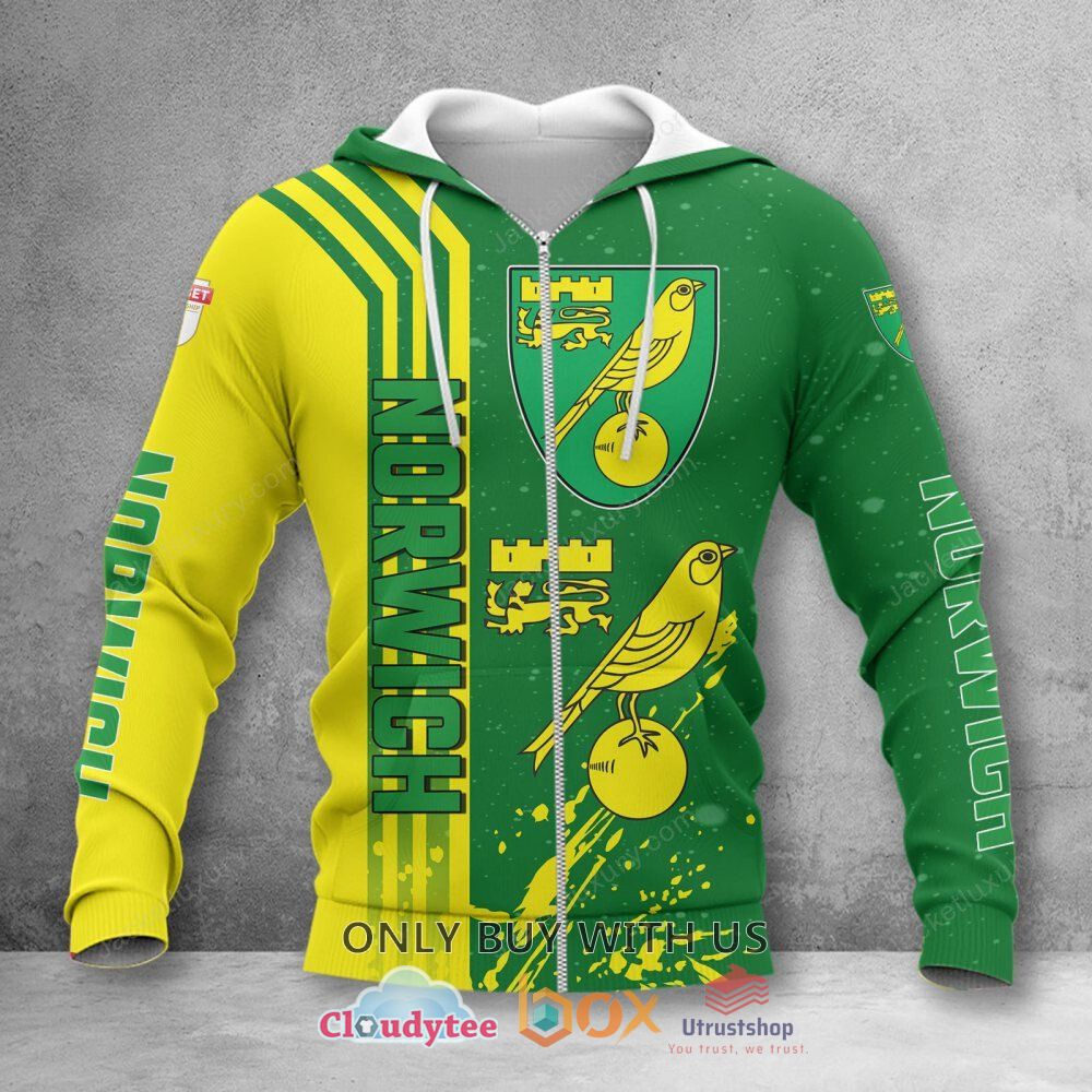 Norwich City FC Logo Auflage Reißverschluss-Hoodie V2