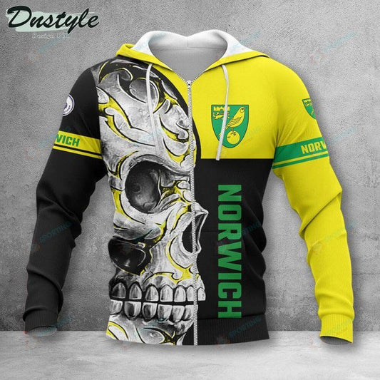 Norwich City FC Schädel Reißverschluss-Hoodie