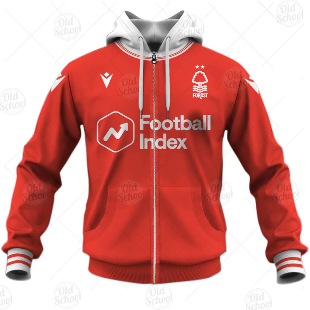 Nottingham Forest FC Individueller Name Nummer Heim Soccer Jersey Reißverschluss-Hoodie