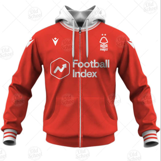 Nottingham Forest FC Individueller Name Nummer Heim Soccer Jersey Reißverschluss-Hoodie