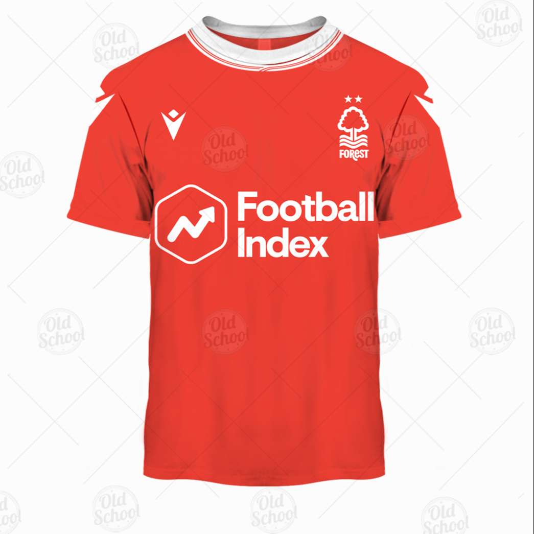 Nottingham Forest FC Individueller Name Nummer Heim Soccer Jersey T-Shirt