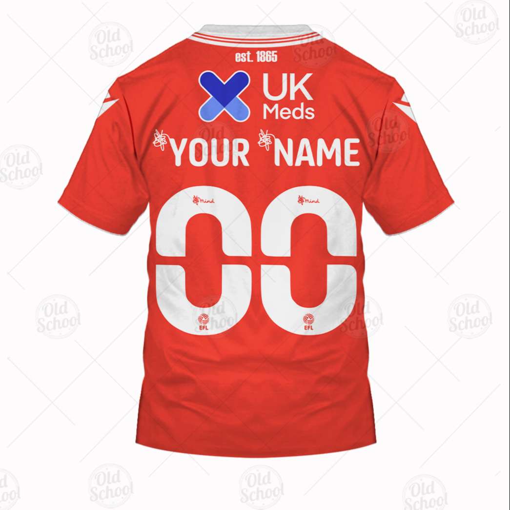 Nottingham Forest FC Individueller Name Nummer Heim Soccer Jersey T-Shirt