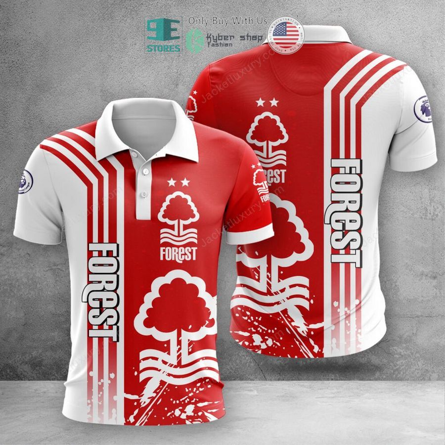 Nottingham Forest FC Logo Auflage Polo Hemd V2
