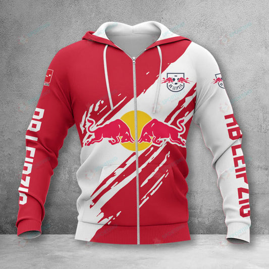 RB Leipzig Rot Bull Reißverschluss-Hoodie