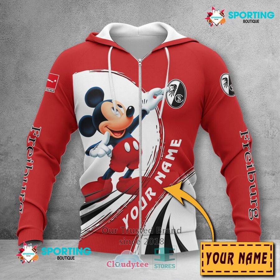 SC Freiburg Individueller Name Mickey Reißverschluss-Hoodie