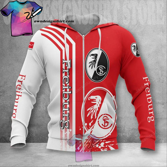 SC Freiburg rot-Weiss Reißverschluss-Hoodie