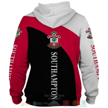 Southampton FC Weiß Rot Schwarz Reißverschluss-Hoodie