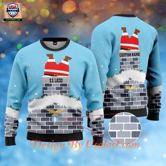 SS Lazio Weihnachtsmann Individueller Name Hässlich Weihnachtspullover
