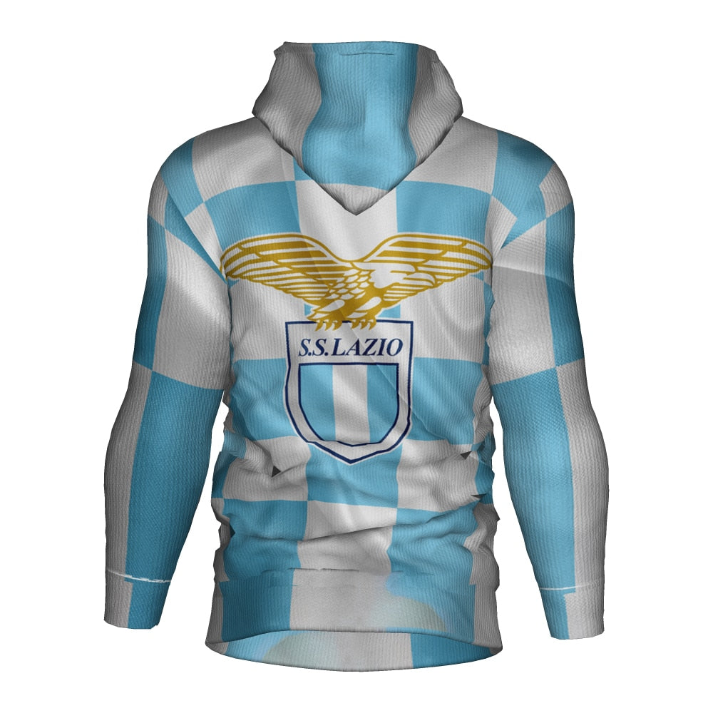 SS Lazio Weiß Blau Kapuzenpullover V2
