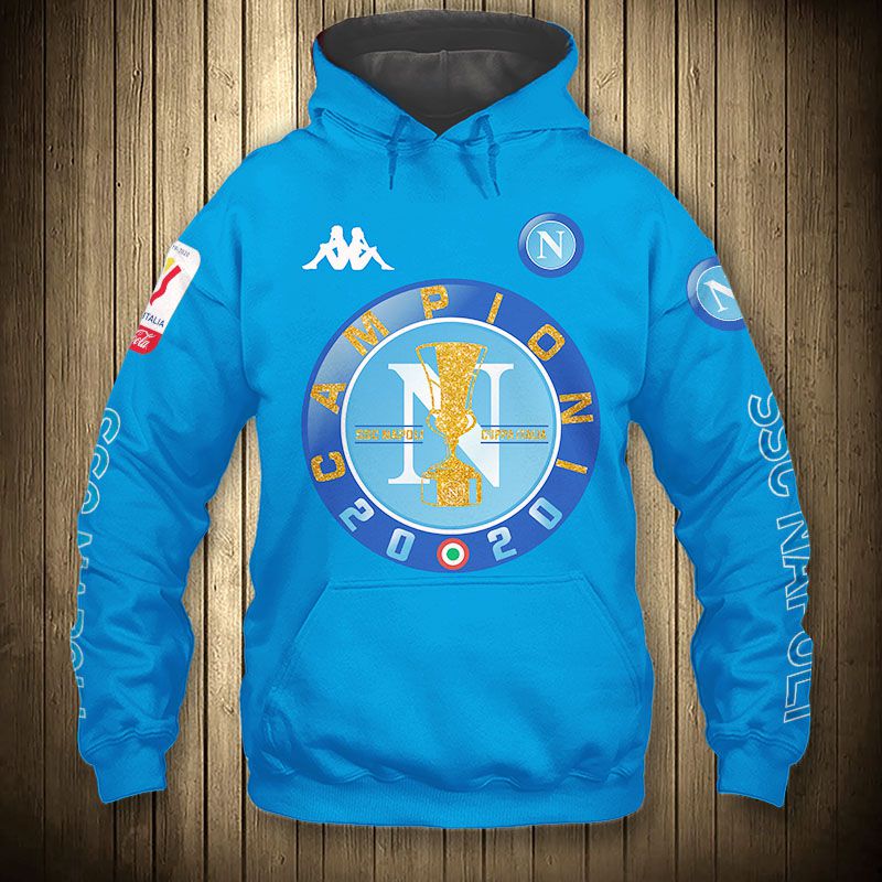SSC Napoli Licht Blau Campioni 2020 Kapuzenpullover