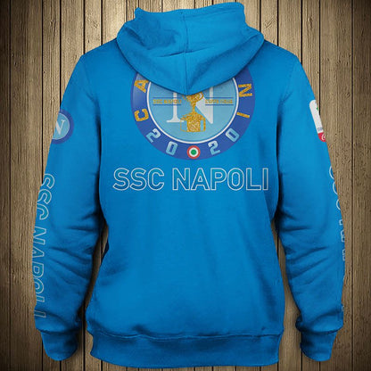 SSC Napoli Licht Blau Campioni 2020 Reißverschluss-Hoodie
