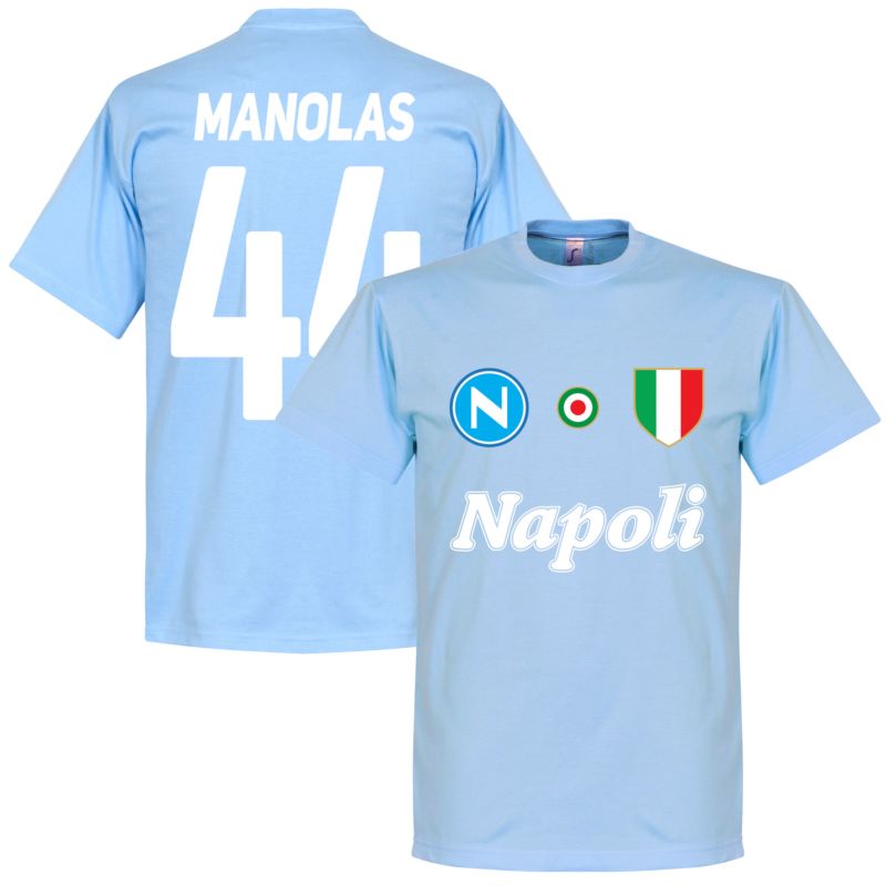 SSC Napoli Manolas 44 Team Tee Himmel T-Shirt