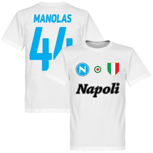 SSC Napoli Manolas 44 Team Tee Weiß T-Shirt