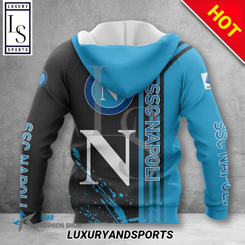 SSC Napoli Schwarz Blau Reißverschluss-Hoodie V11