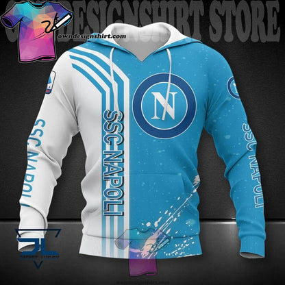 SSC Napoli Weiß Blau Kapuzenpullover V14
