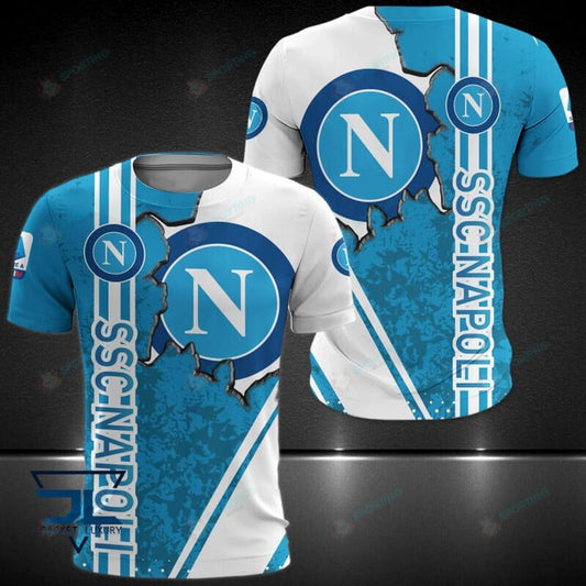 SSC Napoli Weiß Blau Kratzen T-Shirt