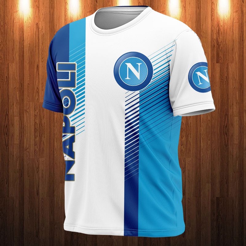 SSC Napoli Weiß Blau Licht Blau T-Shirt
