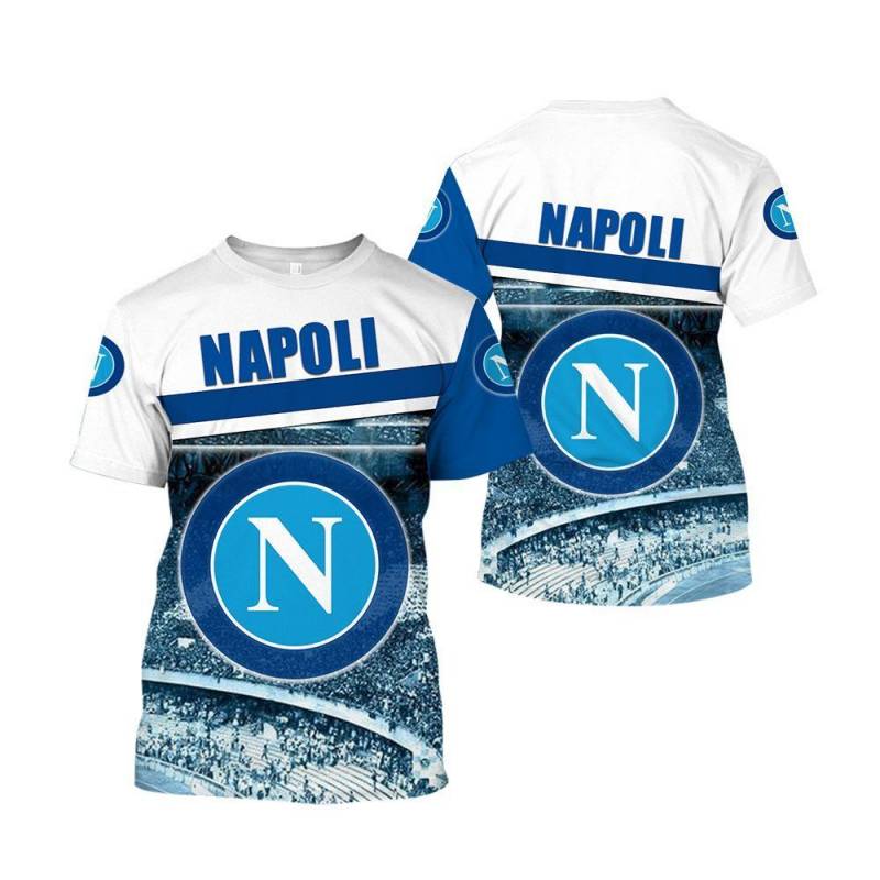 SSC Napoli Weiß Blau Logo T-Shirt