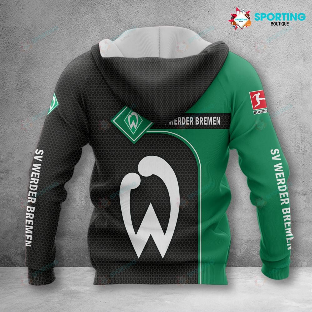 SV Werder Bremen Grün Schwarz Reißverschluss-Hoodie