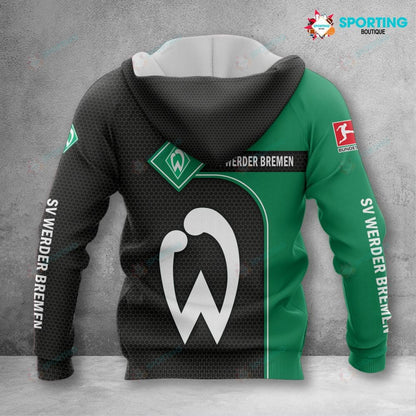 SV Werder Bremen Grün Schwarz Reißverschluss-Hoodie