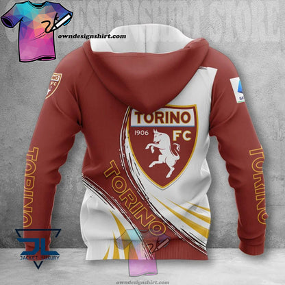 Torino FC Weiß Kastanienbraun Gelb Kapuzenpullover