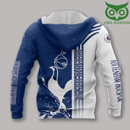 Tottenham Hotspur FC Blau Weiß Muster Reißverschluss-Hoodie