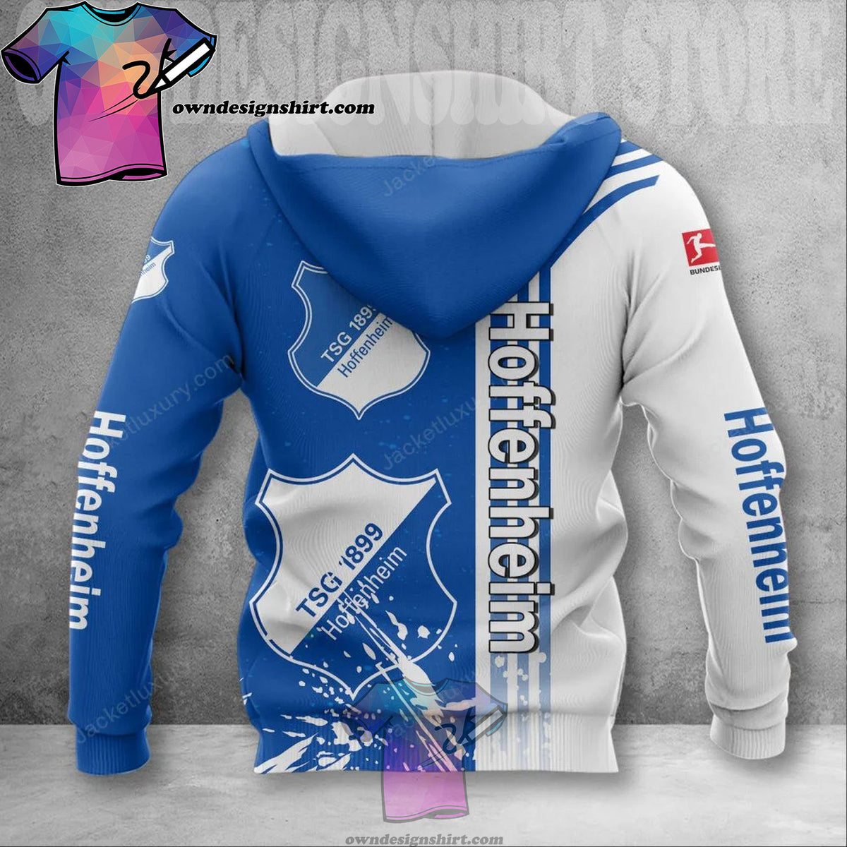TSG 1899 Hoffenheim Blau Weiß Reißverschluss-Hoodie