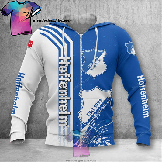 TSG 1899 Hoffenheim Blau Weiß Reißverschluss-Hoodie