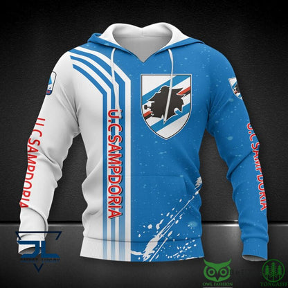 UC Sampdoria Blau Weiß Kapuzenpullover V1